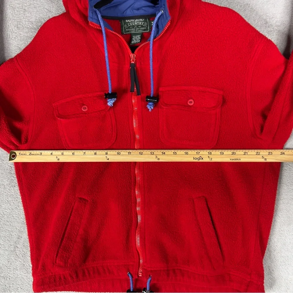 Vtg 90s‎ Polo Ralph Lauren Country Medium Hi-Tech Sportsman Polartec Zip Fleece